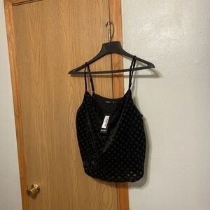 Nasty Gal "Devore" NWT Size 12 Black Geometric Print Cowl Neck Camisole Top